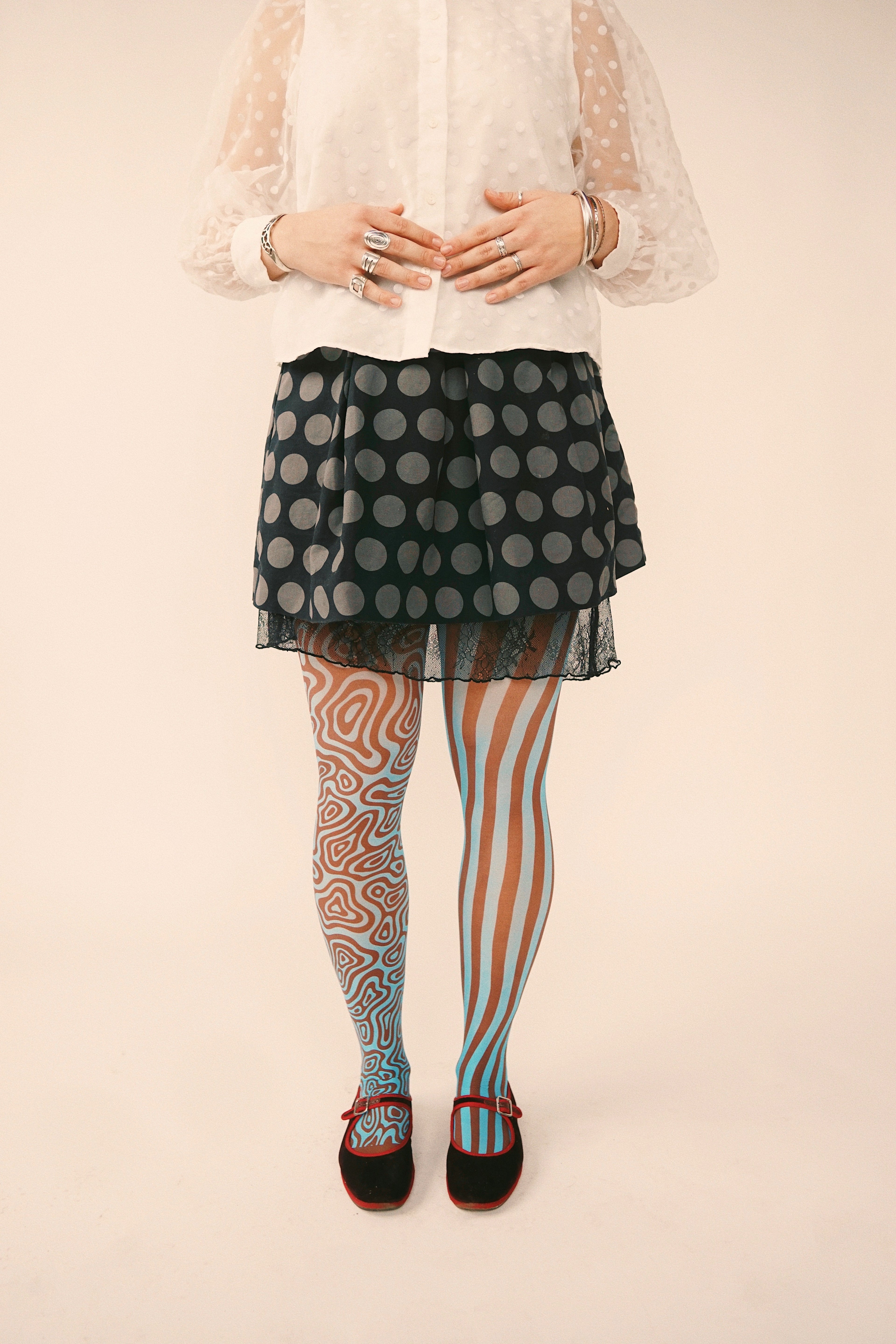 Ulta Pulta Tights - Blue & Brown