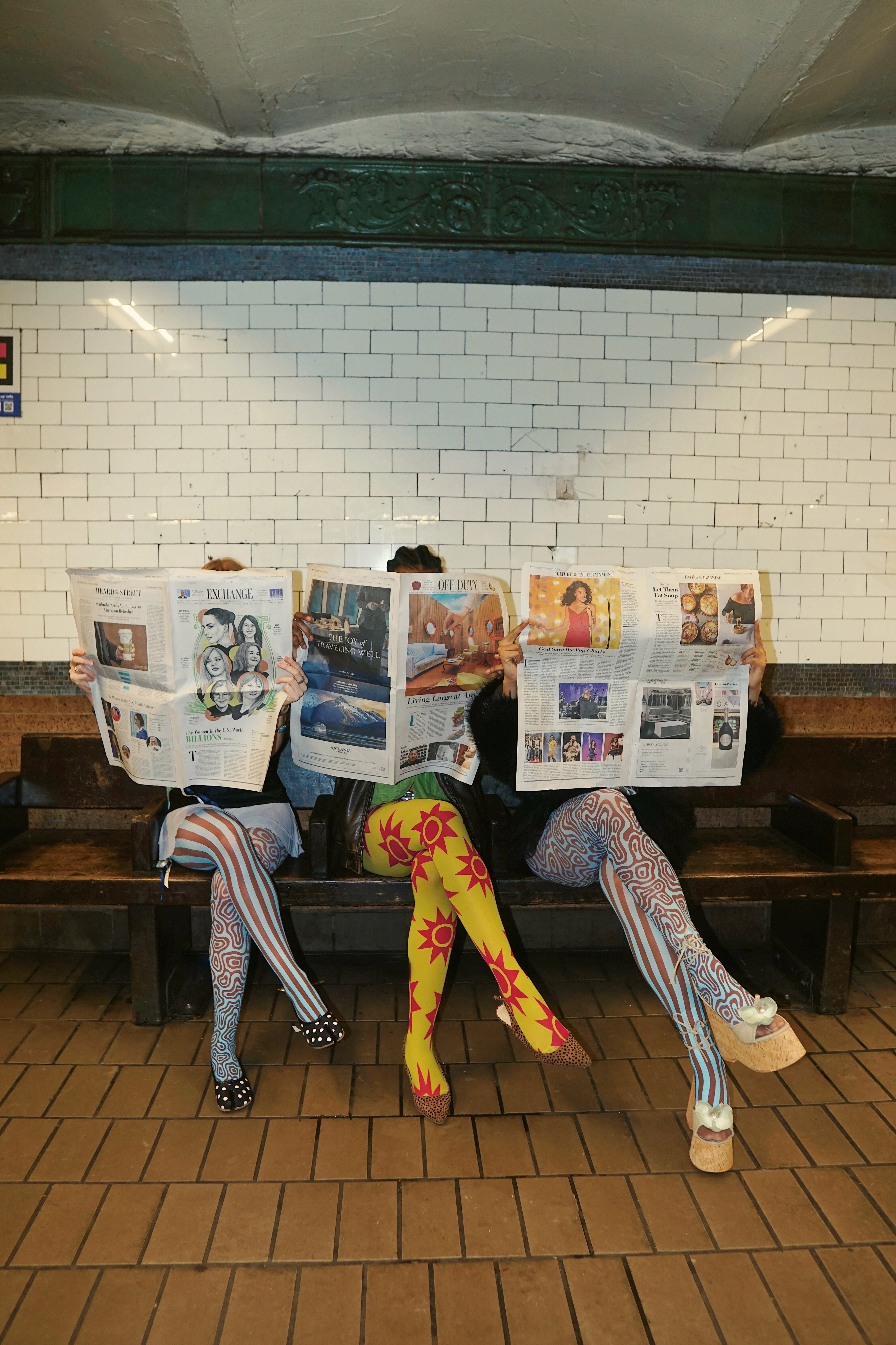 Taara Tights - Chartreuse & Magenta