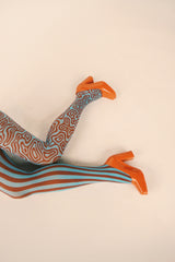 Ulta Pulta Tights - Blue & Brown