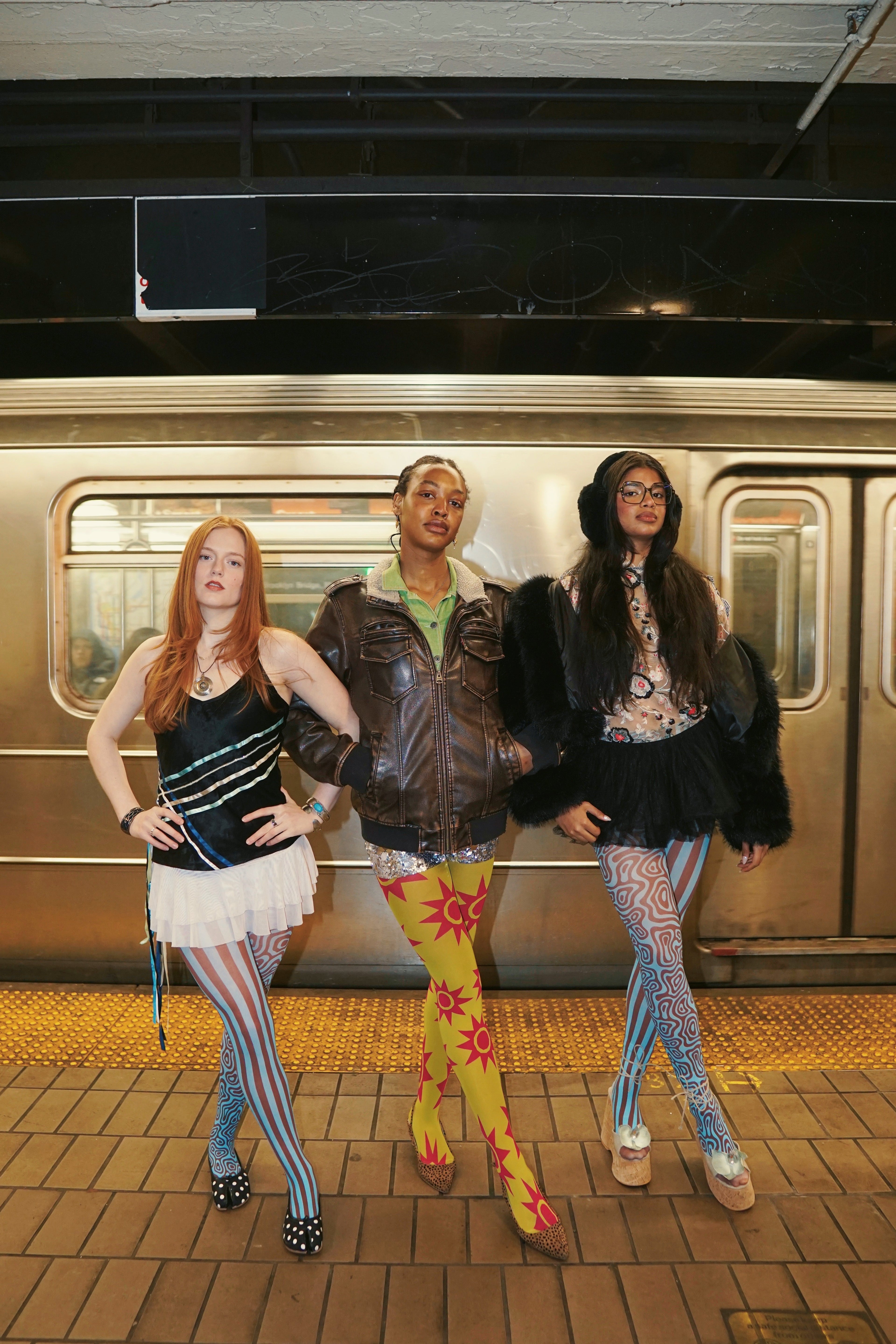 Ulta Pulta Tights - Blue & Brown