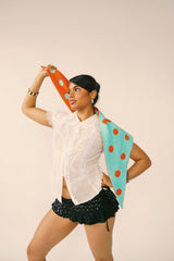 The Chakr Scarf - Terracotta & Teal