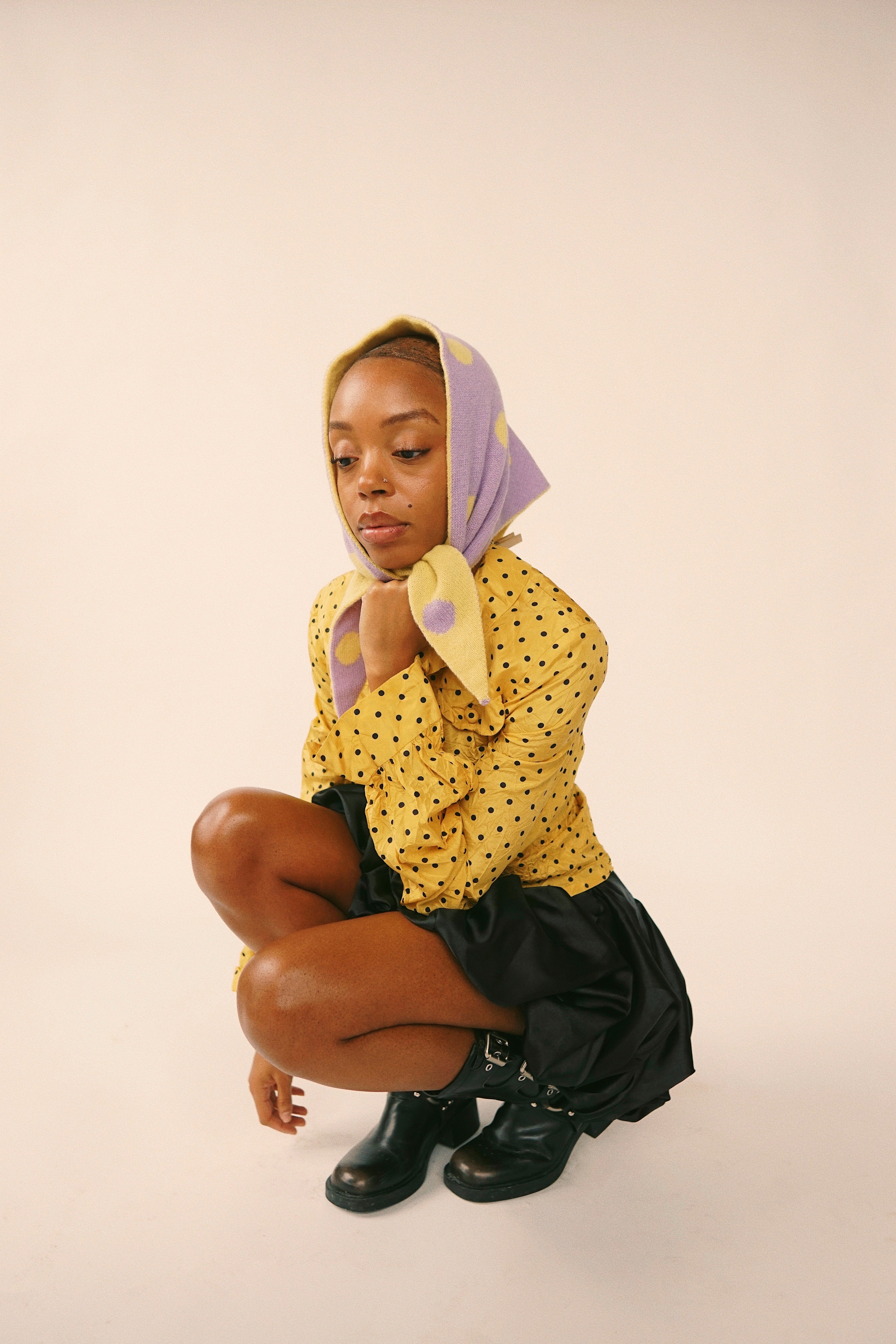 The Chakr Scarf - Purple & Butter Yellow