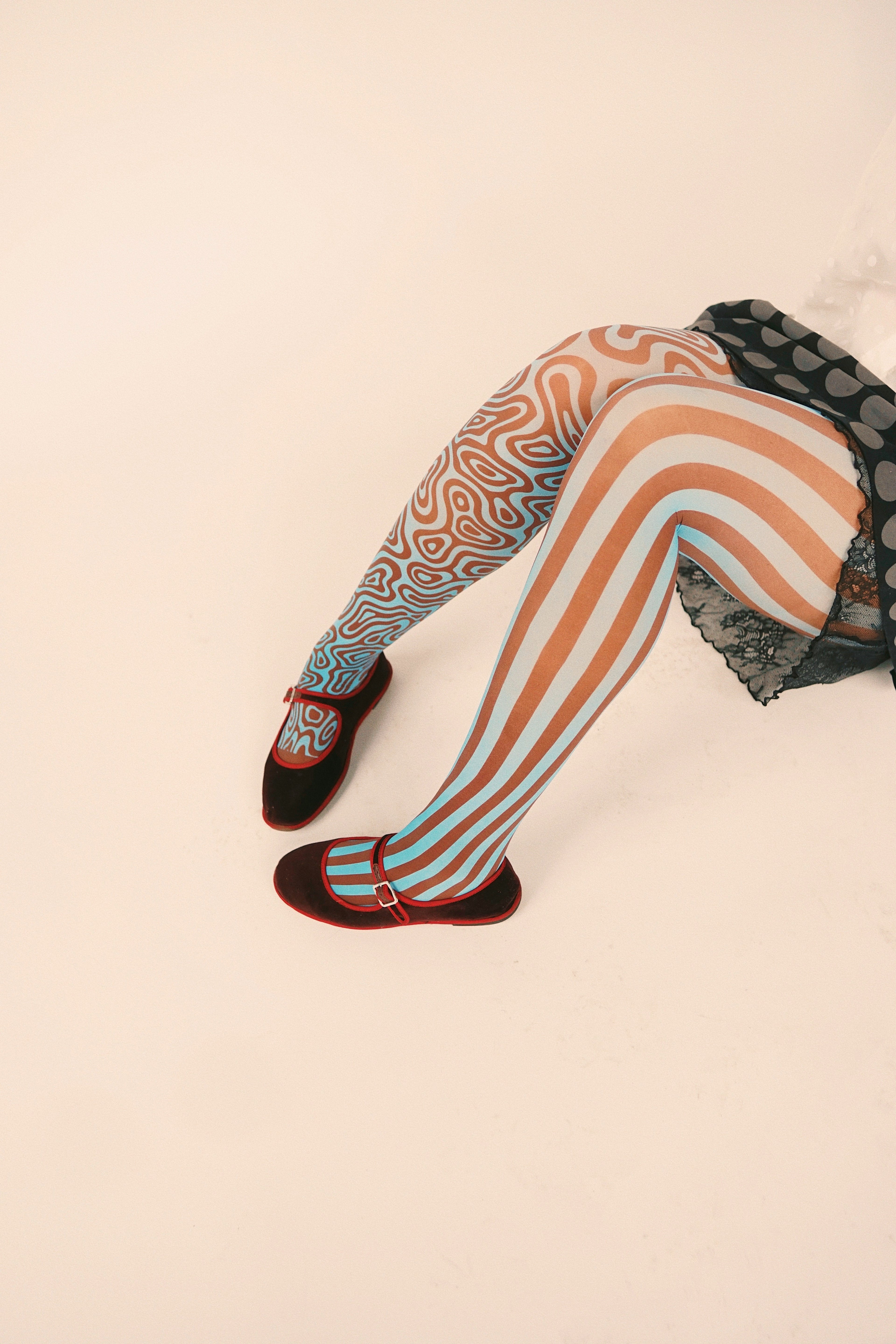 Ulta Pulta Tights - Blue & Brown