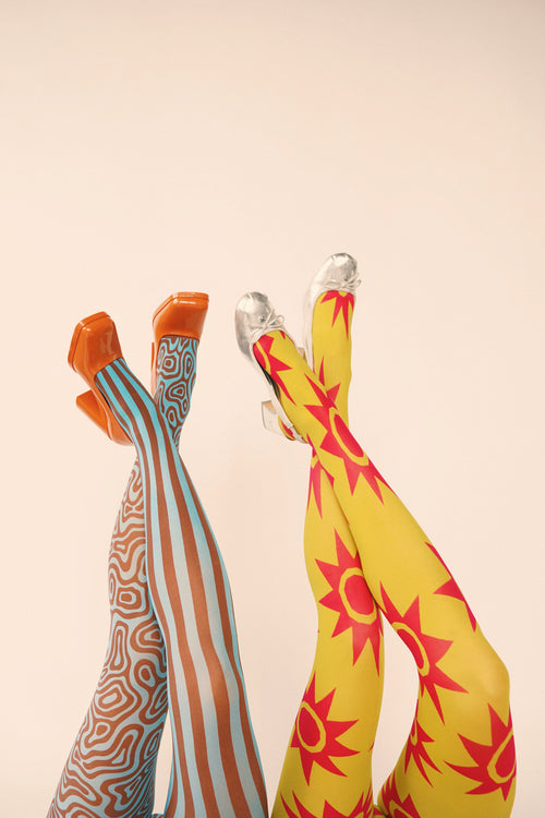 Taara Tights - Chartreuse & Magenta