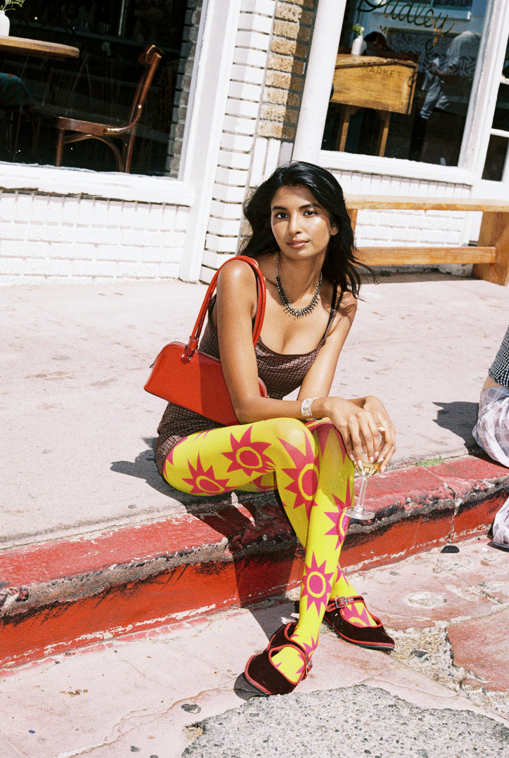 Taara Tights - Chartreuse & Magenta