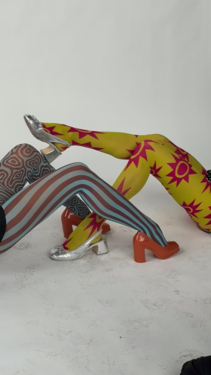 Taara Tights - Chartreuse & Magenta